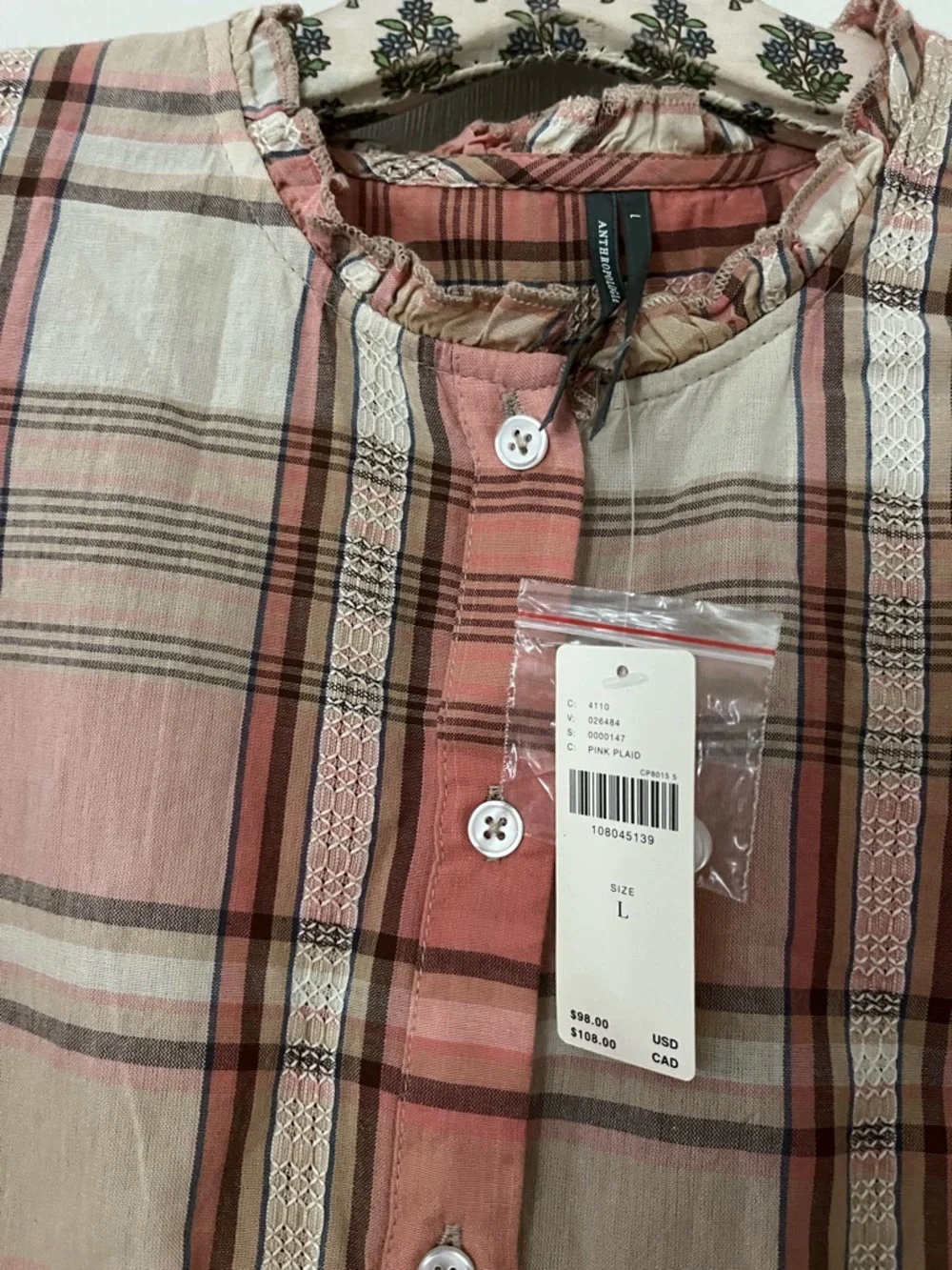 Anthropologie Cotton Puff-Sleeve Buttondown Shirt